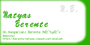 matyas berente business card